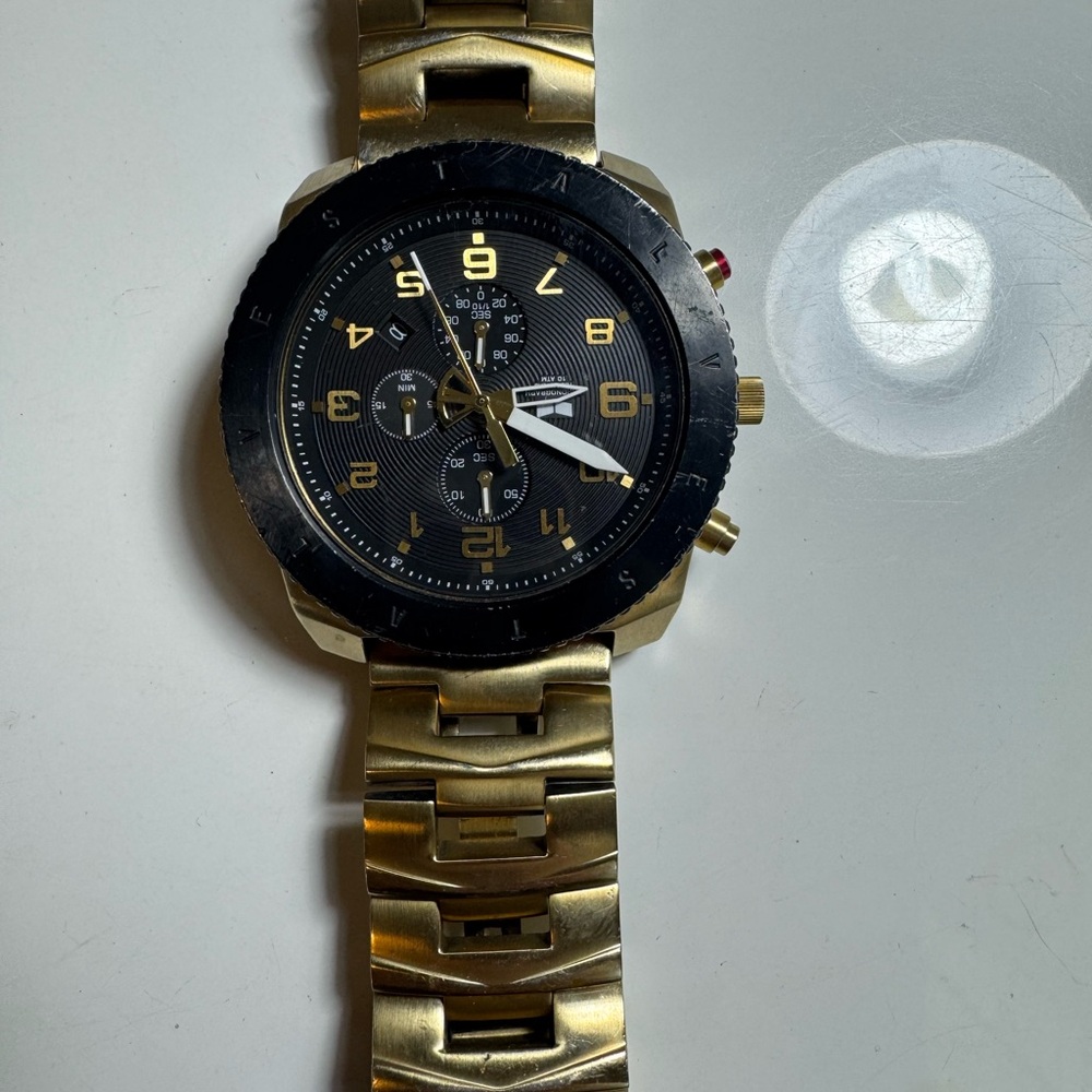 Gold and Black Men's Chronograph Watch